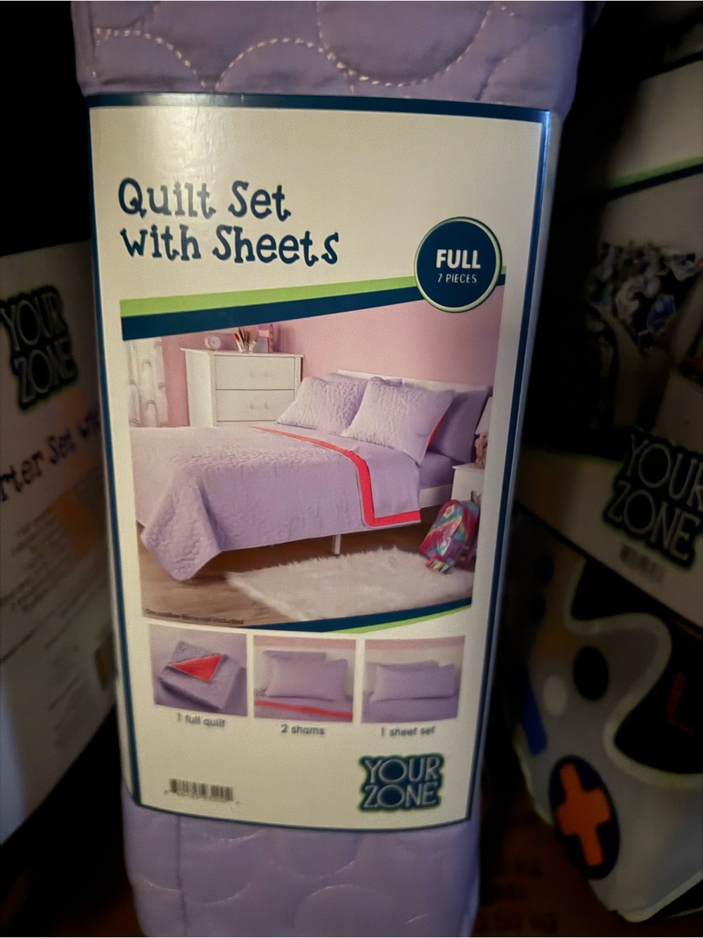 Lavender Full Quilt Set with Sheets